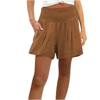 Binmer ženske kratke hlače Ljetni džep Čvrsti povremeni kratke hlače visokog struka