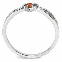 Ženski prsten srca narandžasti CZ prsten od nehrđajućeg čelika sa AAA ocjenom