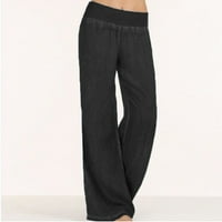 Pgeraug pantalone za žene visoke struk elastične plus veličine Široko-noga hlače Duksere žene crna 4xl