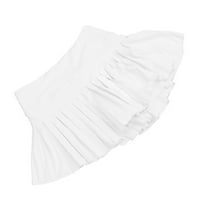 Teniska suknja, ljetna suknja od nabora prozračna mekana bijela pojednostavljena modna sa džepovima
