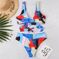 Finelylove kupaći kostim podstavljeni sport BRA Style Bikini plava L
