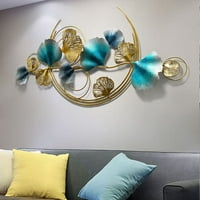 3D Ginkgo list zidni umjetnički dekor za dnevnu sobu spavaću sobu, veliki metalni ukras zidne skulpture