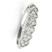 Mauli dragulji za angažovanje prstena za žene 0. Carat Classy Diamond vjenčanica u obliku srca 4-prong
