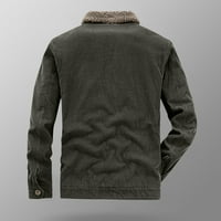 Muški vintage gumb-slim fit corduroy jakna casual dugih rukava zimski topli kaput rever kašmir debela
