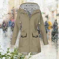 Dianli Ženski kaputi i jakne rasprodaje dugih rukava Loop Fit Comfy Solid Color Kišna jakna Otvoreni