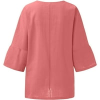 Ljetne žene s rukavima s kraljevcem Cvjetni ispisani labavi top T TOP T majice Casual posteljina tunika Tee bluza