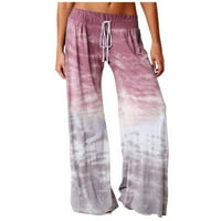 Wavsuf joga hlače za žene plus veličine čišćenje širokih nogu gradijentni vinski hlače veličine 3xl