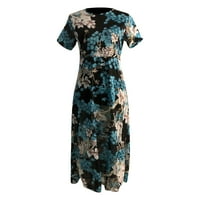 Haljine za ženske zabave Kratki dugi rukav modni modni linijski ispisani O-izrez Tanka ženska haljina