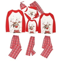 Vrijeme i trupe, božićne pidžame za porodičnu odjeću, sin kćeri setovi, meka, crvena, božićna ženska