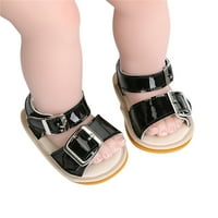 Ljetne sandale Dječja dječaka Otvorena prstom Prvi šetači Ljetne ravne sandale Crna veličina 13