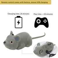 Igračka miševa za mačke interaktivne, realne simulacije pametnih osjetljivih miša igračaka pranke, realistične životinjske serije MICE Tracky igračke, USB punjivi daljinski upravljač za mačke