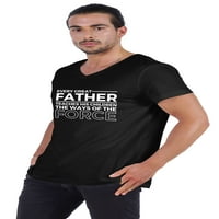 Inkmeso v-izrez grafički majica Svaki veliki otac uči njegovu djecu na putu sile za roditeljsku majicu