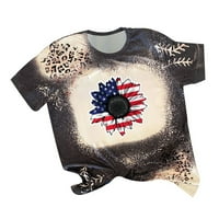 StMixi majice za žene Dan nezavisnosti Patriotski vrhovi 4. jula kravata pulover ljetni casual okrugli