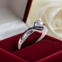 Srebrni geometrijski oblik Super Flash Rhinestone Rings Women Fashion Full Diamond Circon prsten Dame