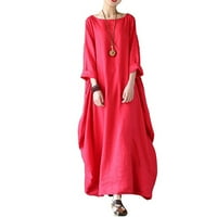 Yotyukeb Maxi haljine za žene dugih rukava V-izrez plus veličina Boho prsluk haljina dame ljetna plaža