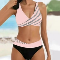 B91XZ Womens kupaći kostimi Ženski bikini Split Print Hot Diamonds okupljajte bikini kupaći kostim ružičaste,