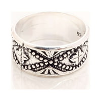 Srebrni pozlaćeni nakit za žene i djevojke - ručno rađeni prsten - veličina US 5. - Modni poklon nakita za nju - Izjava Prsten za žene - Stacking Gothic Bohemian Style Ring R-14125
