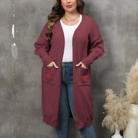Entyinea Fall Cardigan za žene dugih rukava mekani džemper s otvorenim prednjim kardiganima kaputa za odjeću 3xl