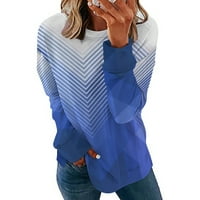 Posijego ženske posude s dugim rukavima Ležerne košulje na ramenu okrugle vratne majice, pulover pulover