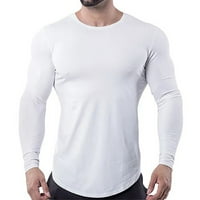 Muški materijal za brzo sušenje fitness jogging pulover okrugli vrat dugih rukava s dugim rukavima,