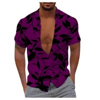 Muška havajska majica Fun s kratkim rukavima na majici Majica Tropska kuća za odmor, ljubičasta, l