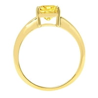 1.0ct jastuk za rezanje žuto simulirano dijamant 14k žuti zlatni godišnjički angažman prsten veličine