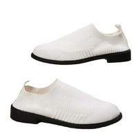 Mrežni ravni šuplji klizanje na udobnim cipelama Udobne prozračne pješačke bijele cipele za žene tenisice