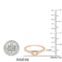 Kolekcija Dazzlingock okrugla bijeli dijamantni godišnjički prsten za žene u 18K ružičastog zlata, veličine