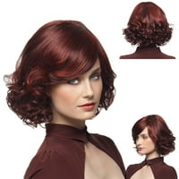 Curly kosa kratka prirodna perika perike perike crvena sintetička modna vlakna perika