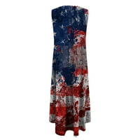 Patriotska haljina za žene Dan nezavisnosti Dan nezavisnosti Ležerne modne tiskane ljetne haljine okrugli