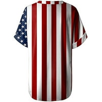 -Hirts za žene Trendy, Ženska 4. jul Američka zastava Košulje V-izrez Ljetni vrhovi majica Kratki rukav