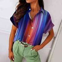 Bluze za žene Ljetne gradijentne boje vrhova za majice Modni kratki rukovi T-majice Revel Trendy Tees