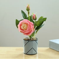 Fule Artificial Rose Cvijeće u longu lažnim biljkama udružena kućna soba stol vrtni dekor