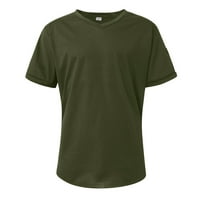 Guvpev muške suho-fit vlage Wicking Active Attletic Tech Performance Majica - Army Green L