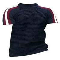 Cindysus Men Majica Crew Crt majice WAFLLE Ljetne vrhove Svakodnevno nošenje pulover Redovna fit bluza