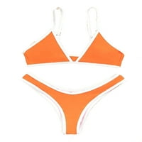 Ženske ravne špagete remen narandžasti bikini setovi XL