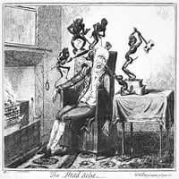 Cruikshank: glavobolja, 1819. n'gla glavobolja. ' Etching, 1819, George Cruikshank. Poster Print by