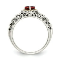 Sterling srebro sa realnom veličinom prstena od 14kt graneta: 6; za odrasle i tinejdžere; Za žene i