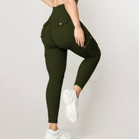Patch lift gamaše sa džepovima za preklopne ravne tanke visokih struka joga hlače rastezanje pantalona