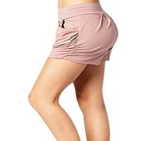 Paille Dame Ljeto Kratke plaže Elastične struke kratke hlače Solidna boja Mini pantne casual sportskih
