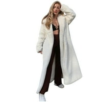 Olliget zimski plišani kaput za žene zimsko toplo deblje dugih rukava, dugih rukava dugači dugim kaputom