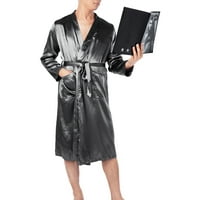 Muški ljetni ogrtač Solid Boja svilena pidžama Robe Kimono Soft Nightcown Cartrobes za noćni san Kupanje