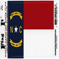 Inovativne ideje zastave IT Sjeverna Karolina Državna zastava Samoljepljivi vinilni decal [paket - crveno
