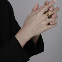 Zeleni leptir pozlaćeni podesivi dijamantski ženski prsten zlato ispunjeni prstenovi za prstenje nakita za žene za žene višeslojni kamen prsteni