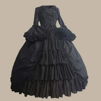 Drvene haljine jakne haljina obrivac izrez s dugim rukavima, crni xl