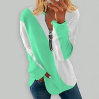 Ženski vrhovi bluza Žene ruhove casual cvjetne majice V-izrez ljetni fluorescentni zeleni l