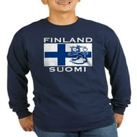 Cafepress - Finska Suomi zastava - tamna majica s dugim rukavima
