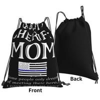 Ponosni mama šerif poslanici tanki ruksak za crtanje plave linije za školsku sportsku plažu Yoga Voda