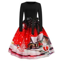 Polufalna haljina za žene, ljeto plus veličine dugih rukava Halter O-izrez visoki struk patchwork cvjetni