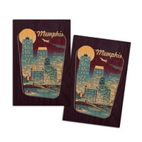 Memphis, Tennessee, Retro Skyline Chromatic Series, Contour